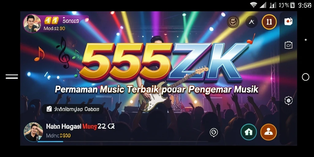 Tampilan gameplay 555ZK yang seru dengan alat musik.