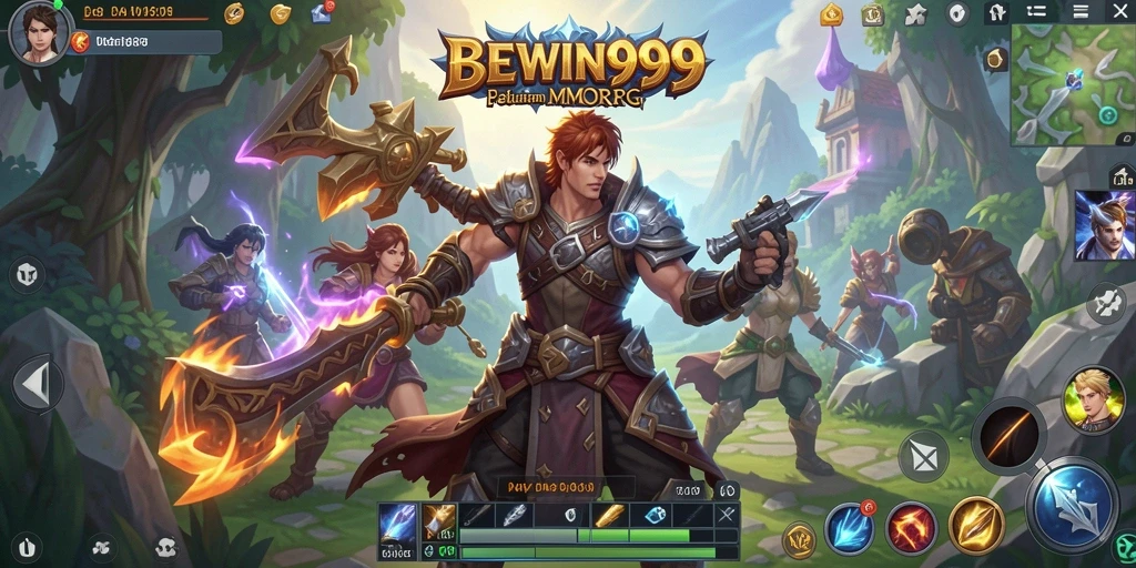 Tampilan gameplay seru BEWIN999 dalam aksi petualangan MMORPG.