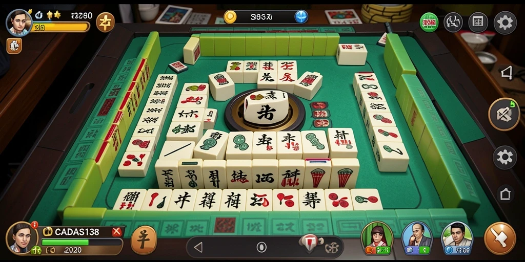 Screenshot dari gameplay CADAS138 yang menunjukkan aksi Mahjong yang menarik.