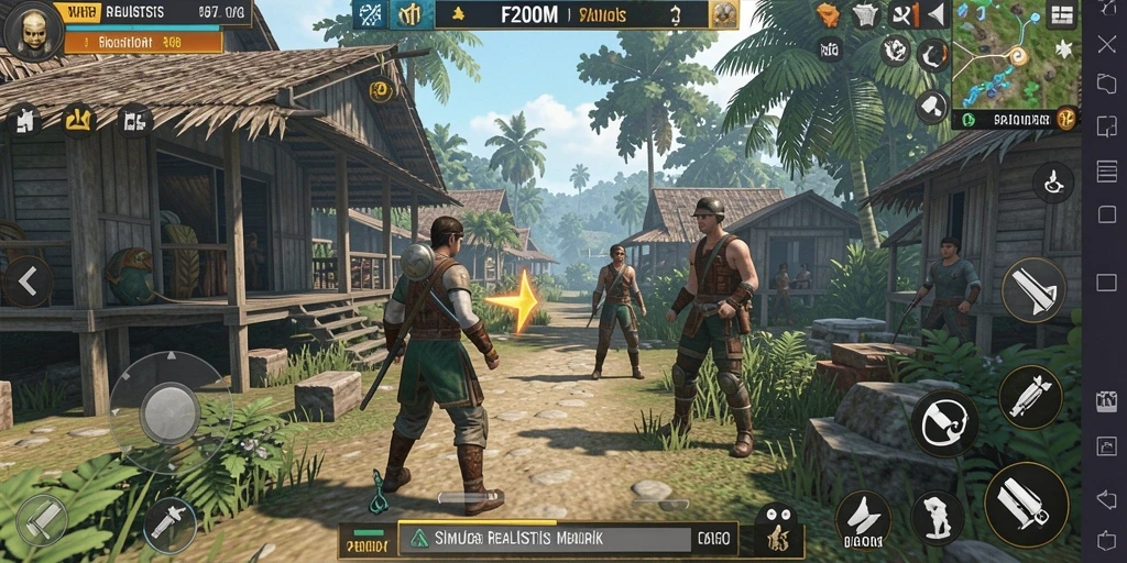 Tangkapan layar F200M menampilkan aksi seru dalam gameplay Simulation.