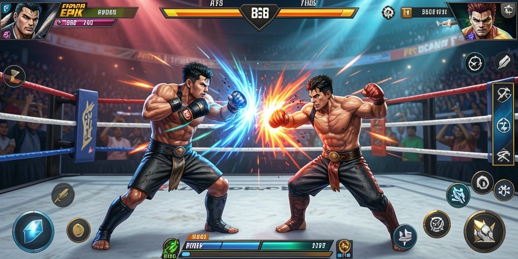 Screenshot FBRP88 menunjukkan aksi pertarungan yang seru dan mendebarkan.