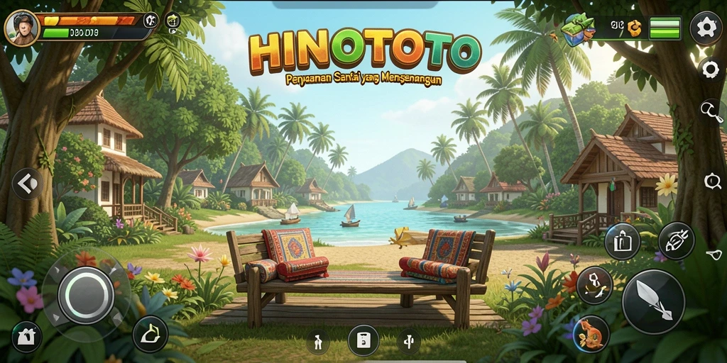 Screenshot gameplay HINOTOTO yang penuh warna dan menawan.