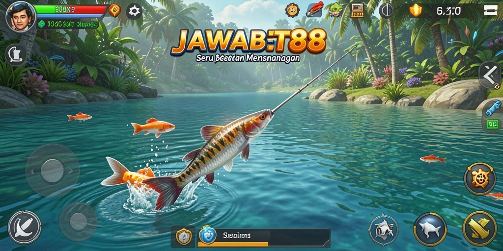 Screenshot gameplay saat menangkap ikan di JAWABET88.