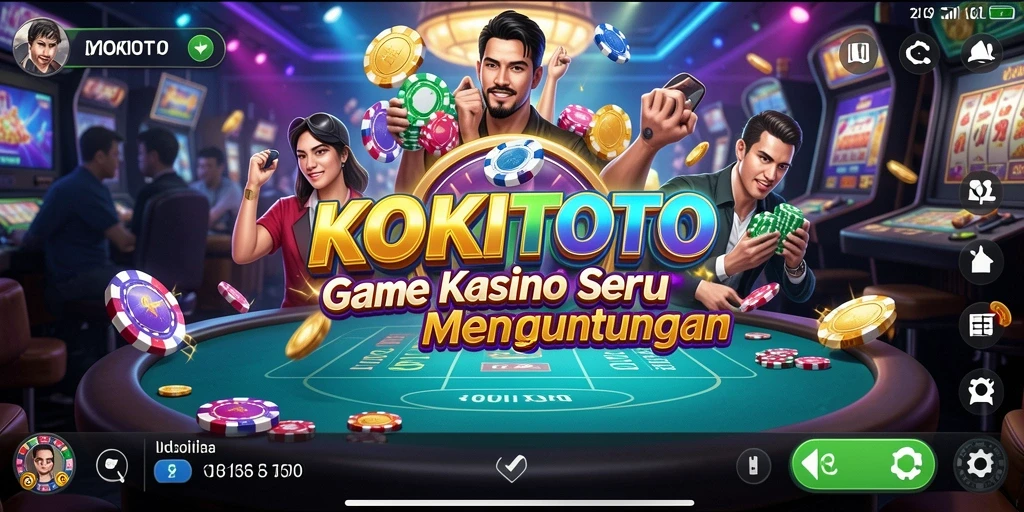 Tampilan utama gameplay KOKITOTO dengan berbagai pilihan permainan Kasino.
