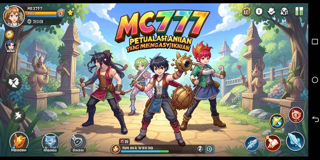Tampilan gameplay MC777 yang memukau dengan karakter Anime yang beraksi.