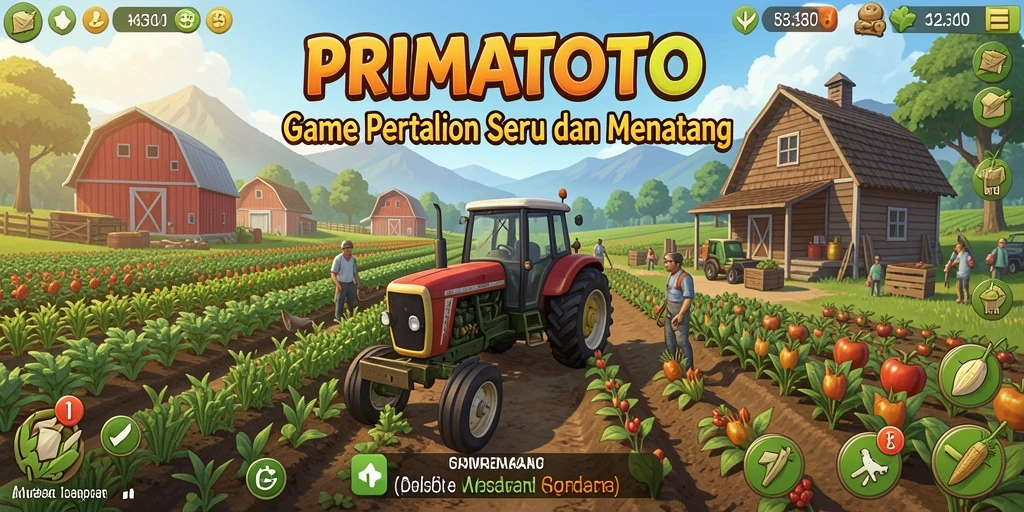 Tampilan menarik dari gameplay PRIMATOTO di dunia pertanian.