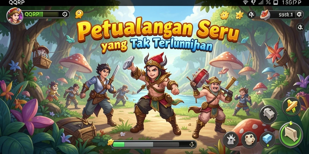 Tampilan gameplay menarik dari QQRP yang penuh petualangan.