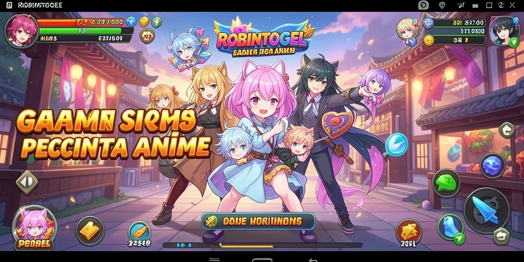 Tampilan menarik pada gameplay ROBINTOGEL dengan karakter anime.