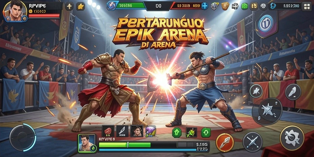 Tampilan mendebarkan dari gameplay pertarungan RPVIP6.