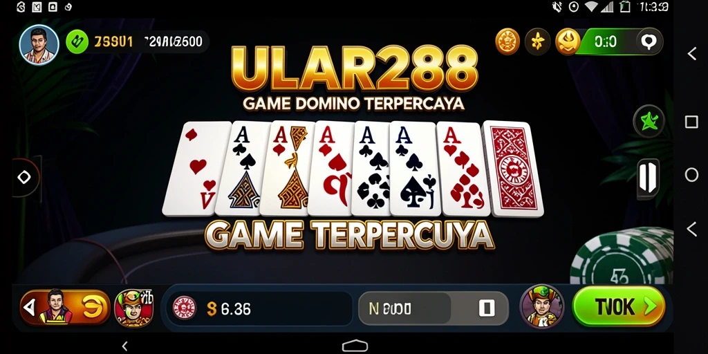Tampilan gameplay ULAR288 dalam permainan Domino yang seru.