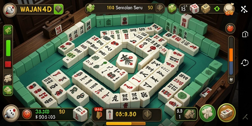 Tampilan gameplay seru dan menarik dari WAJAN4D Mahjong.