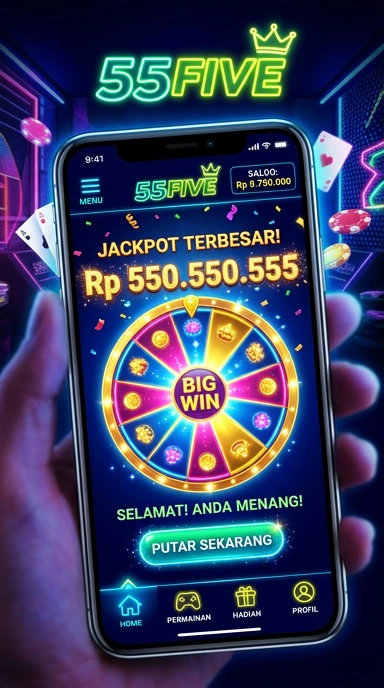 Tampilan utama aplikasi 55five dengan antarmuka yang sederhana.